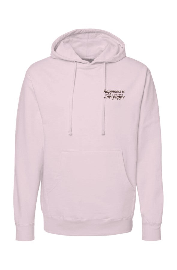 Happiness Home Office & My Puppy Embroidered Hoodie