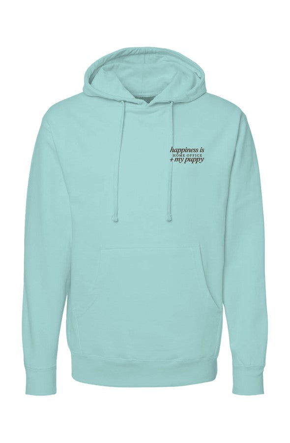 Happiness Home Office & My Puppy Embroidered Hoodie