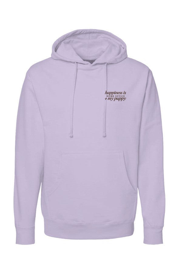 Happiness Home Office & My Puppy Embroidered Hoodie