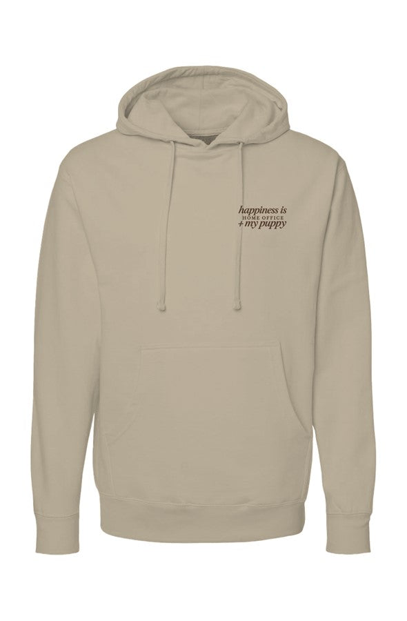 Happiness Home Office & My Puppy Embroidered Hoodie