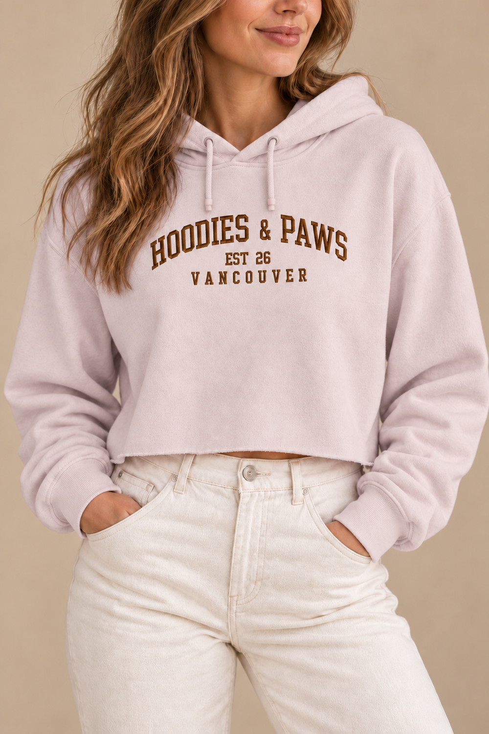 Collegiate Women’s Cropped Embroidered Hoodie
